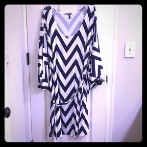 XL striped navy and white dress